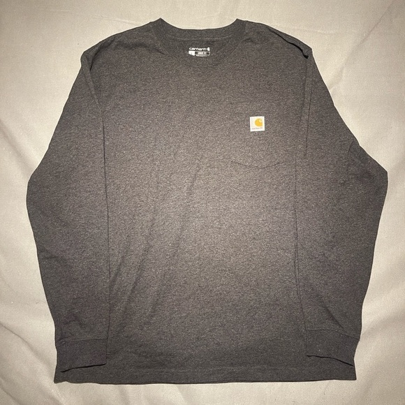 Carhartt Other - Carhartt Men's Long Sleeve T-Shirt Dark Gray Original Fit Pocket Tee Large